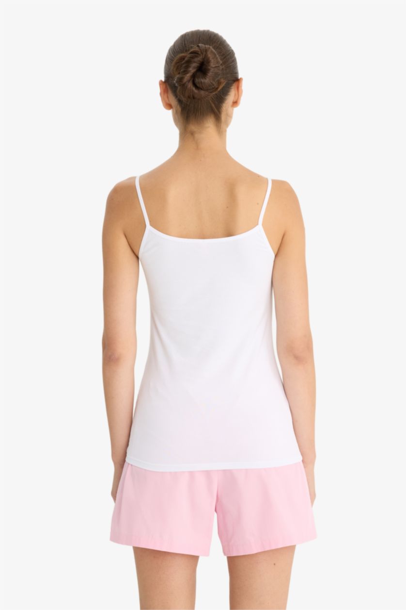 WOMAN White Fall in Love Regular Fit Cotton Undershirt