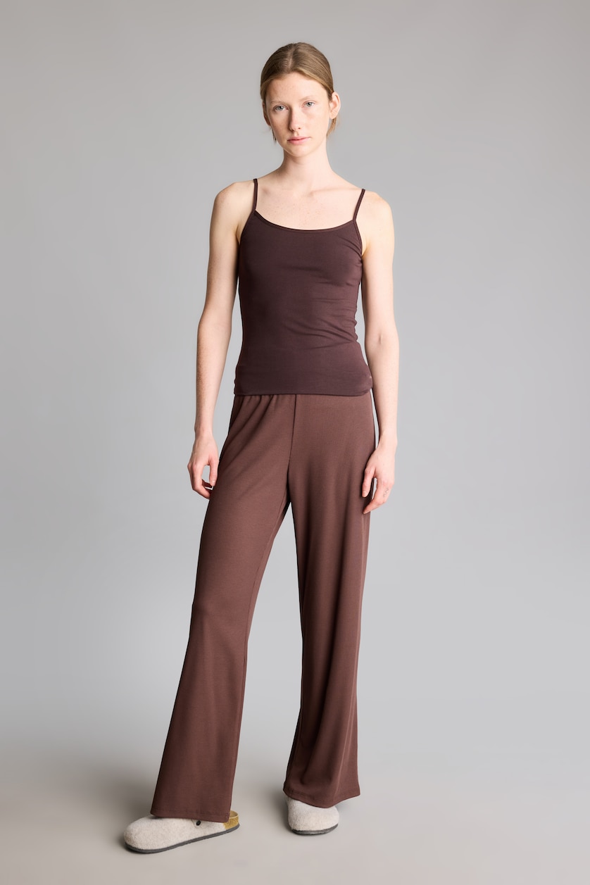 Kadın Kahve Regular Fit Askılı Pamuklu Basic Atlet
