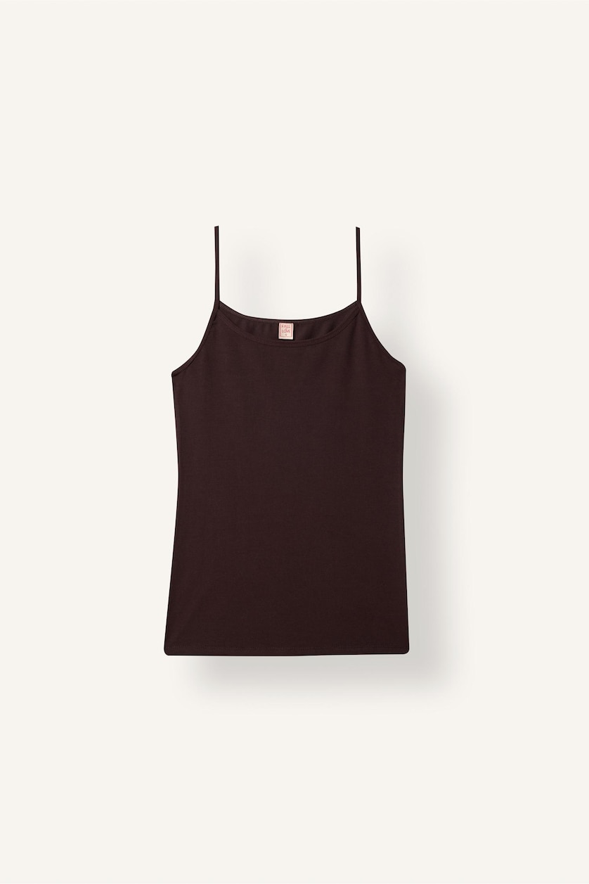 Kadın Kahve Regular Fit Askılı Pamuklu Basic Atlet