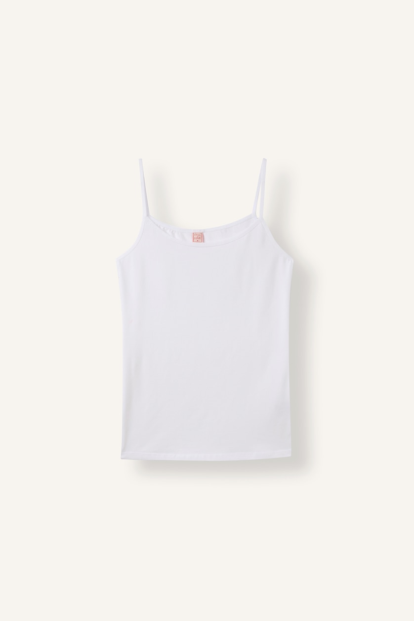 Kadın Beyaz Regular Fit Askılı Pamuklu Atlet