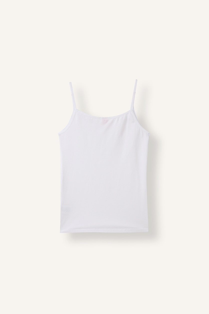 Kadın Beyaz Regular Fit Askılı Pamuklu Atlet