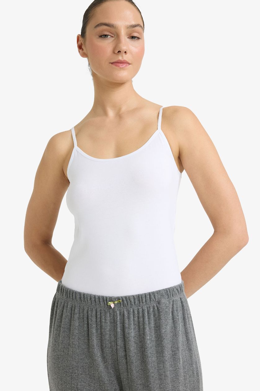 FEMME Blanc Débardeur coton Coupe régulière