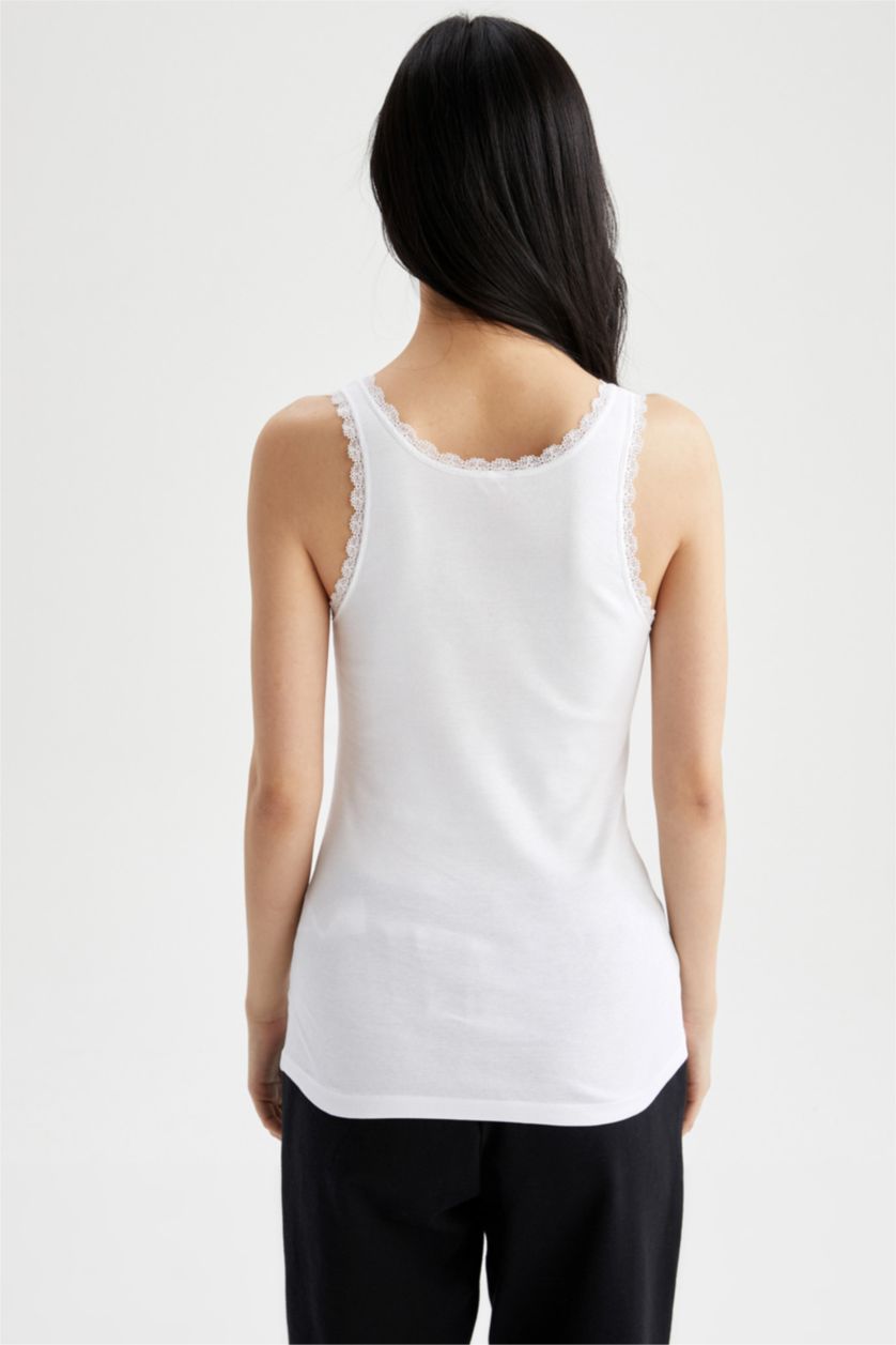 FEMME Blanc Débardeur en dentelle