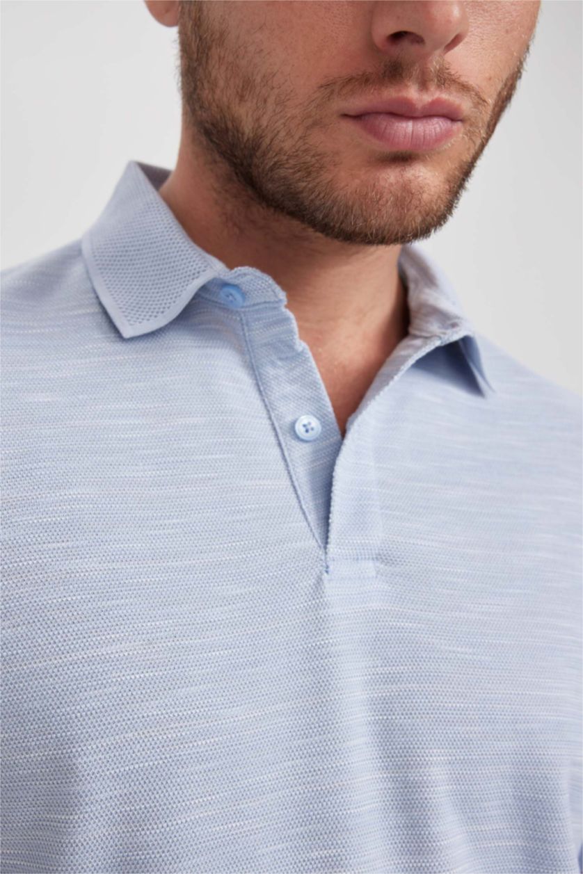 HOMME Bleu Polo Coupe Moderne Col Polo