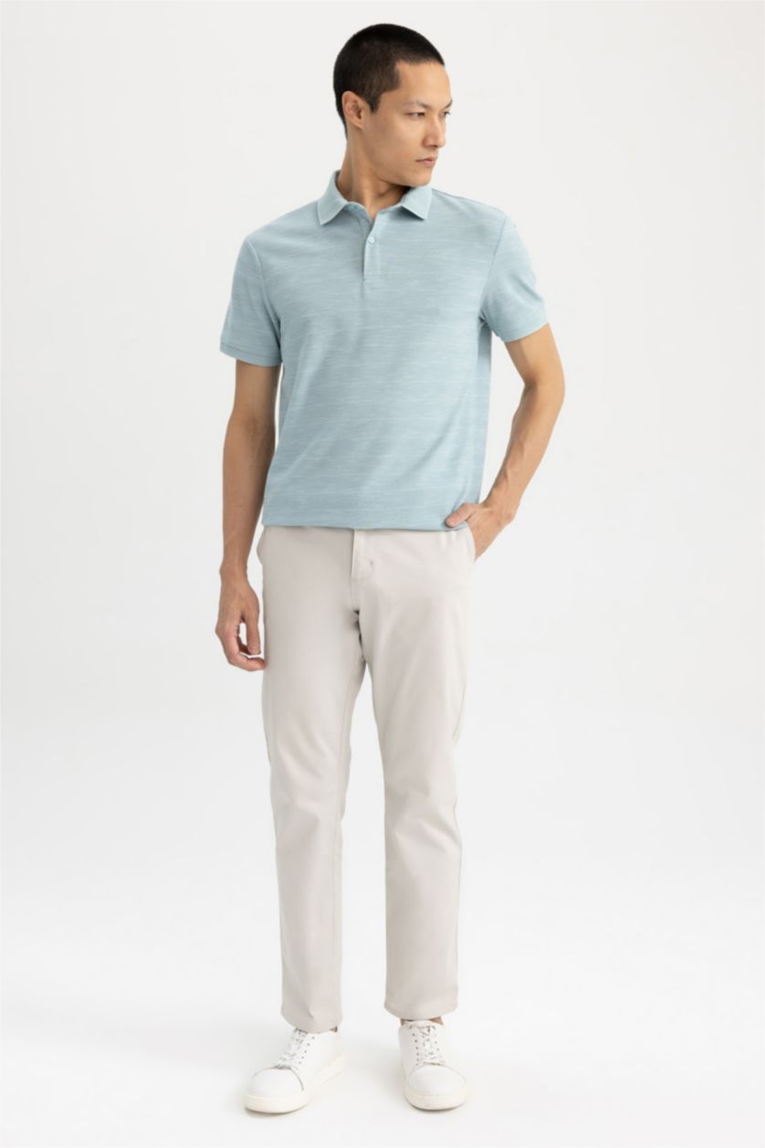 HOMME Vert Foncé Polo Coupe Moderne Col Polo