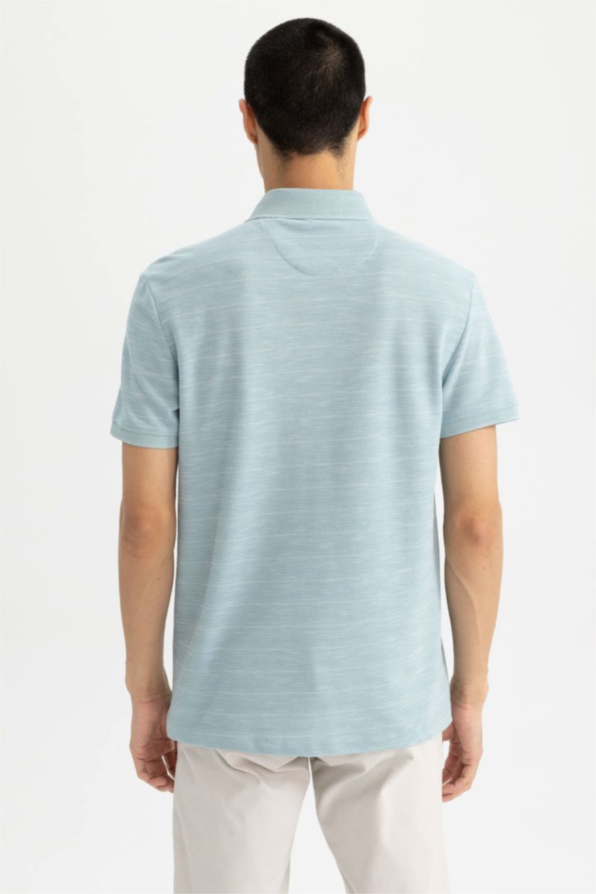 HOMME Vert Foncé Polo Coupe Moderne Col Polo