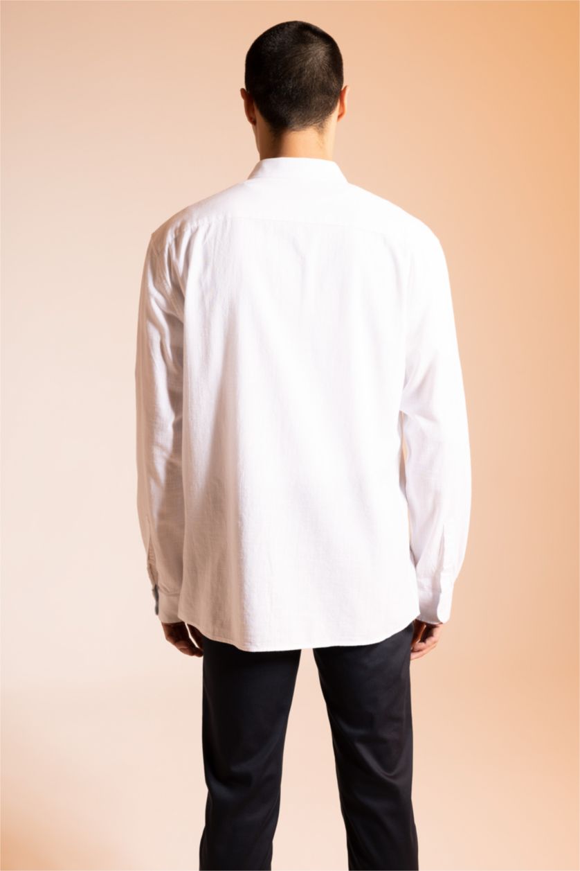 HOMME Blanc Chemise slim à manches longues 100% coton