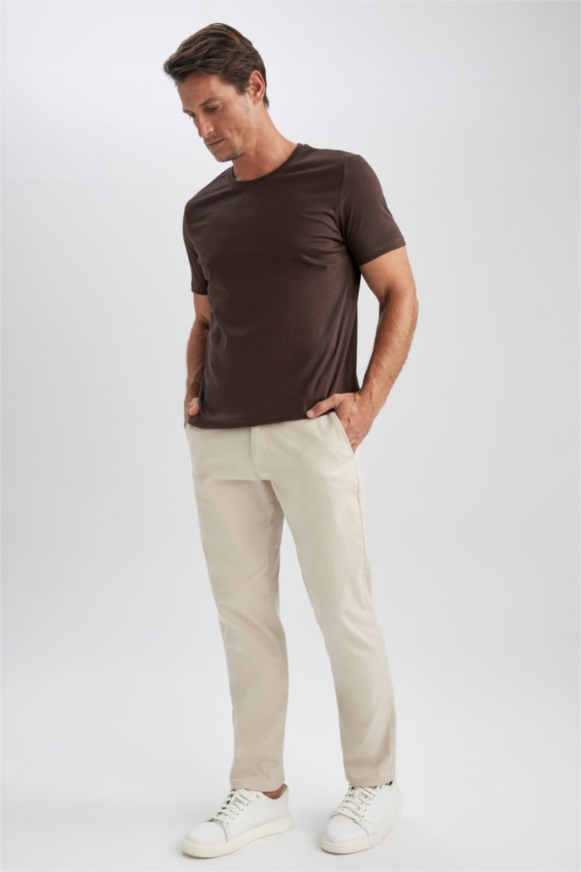 رجالي بني Regular Fit Short Sleeve T-Shirt