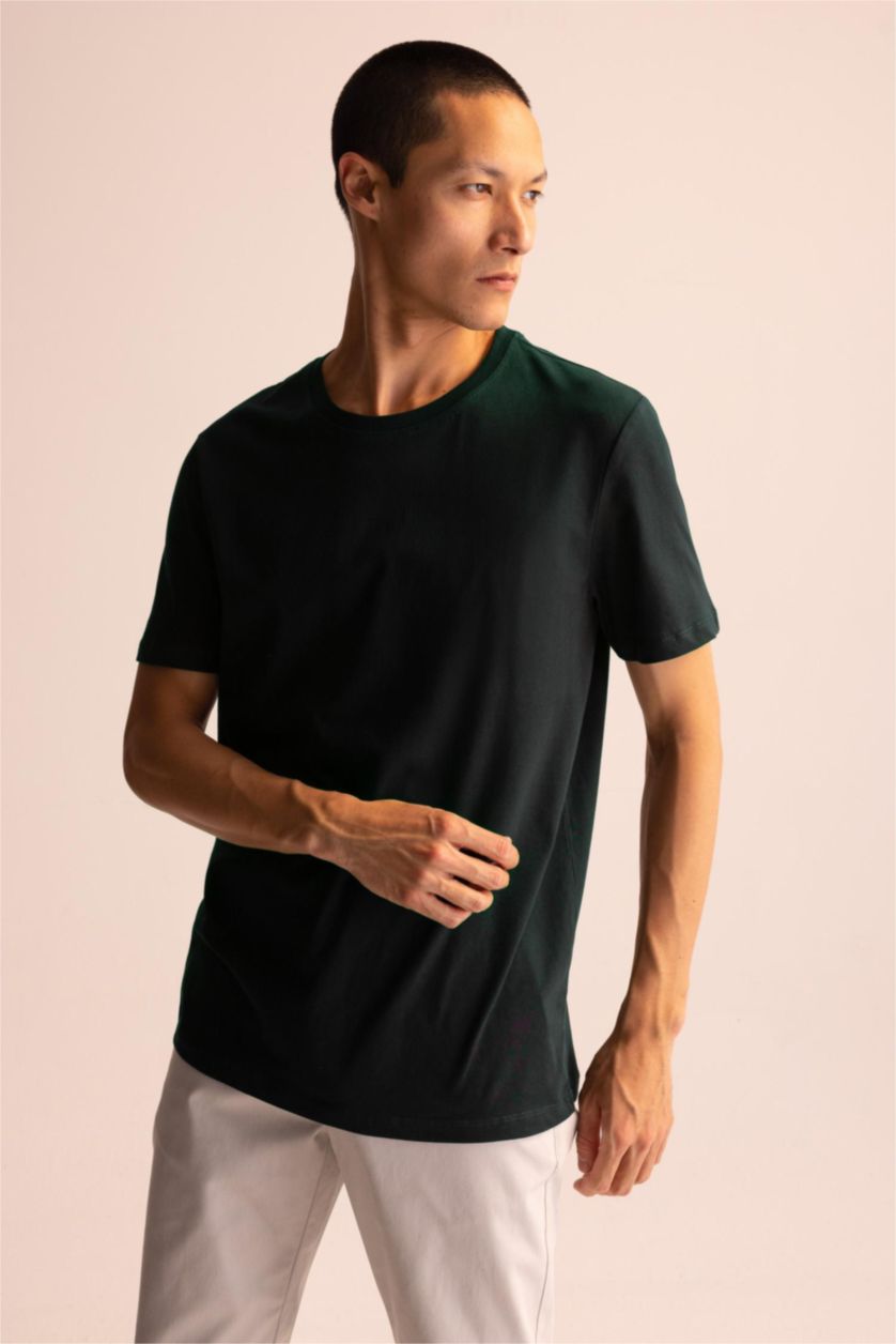 MAN Dark Green Regular Fit Short Sleeve T-Shirt