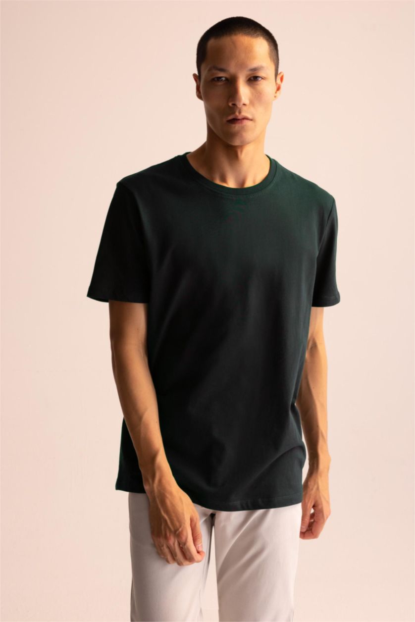 MAN Dark Green Regular Fit Short Sleeve T-Shirt