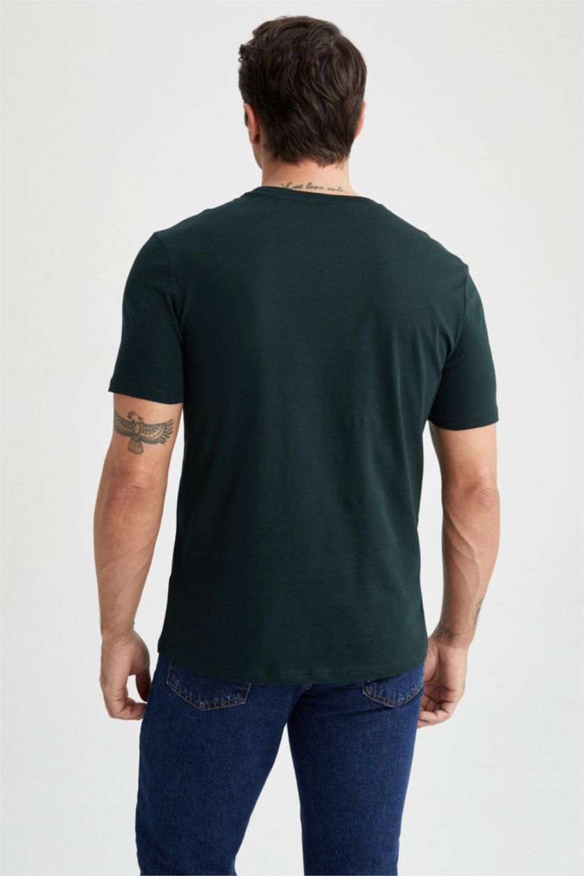 MAN Dark Green Regular Fit Short Sleeve T-Shirt