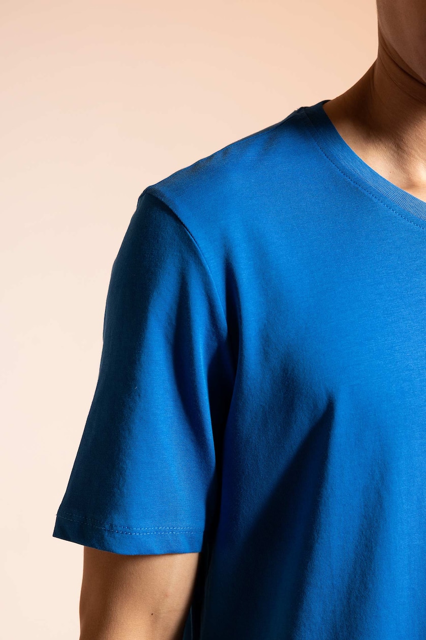 رجال أزرق فاقع Regular Fit Short Sleeve T-Shirt