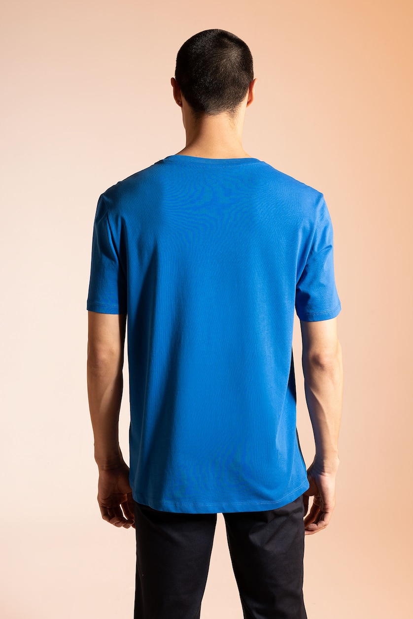 رجال أزرق فاقع Regular Fit Short Sleeve T-Shirt