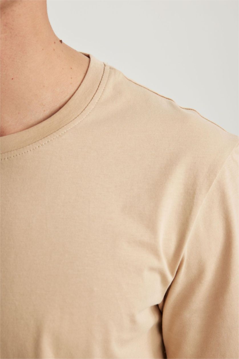 MAN Beige Regular Fit Short Sleeve T-Shirt