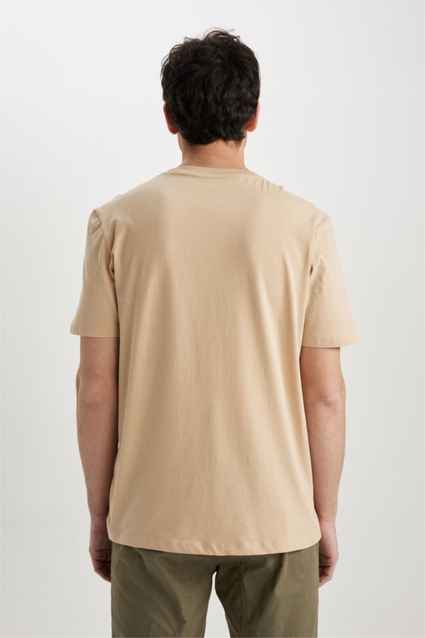 MAN Beige Regular Fit Short Sleeve T-Shirt