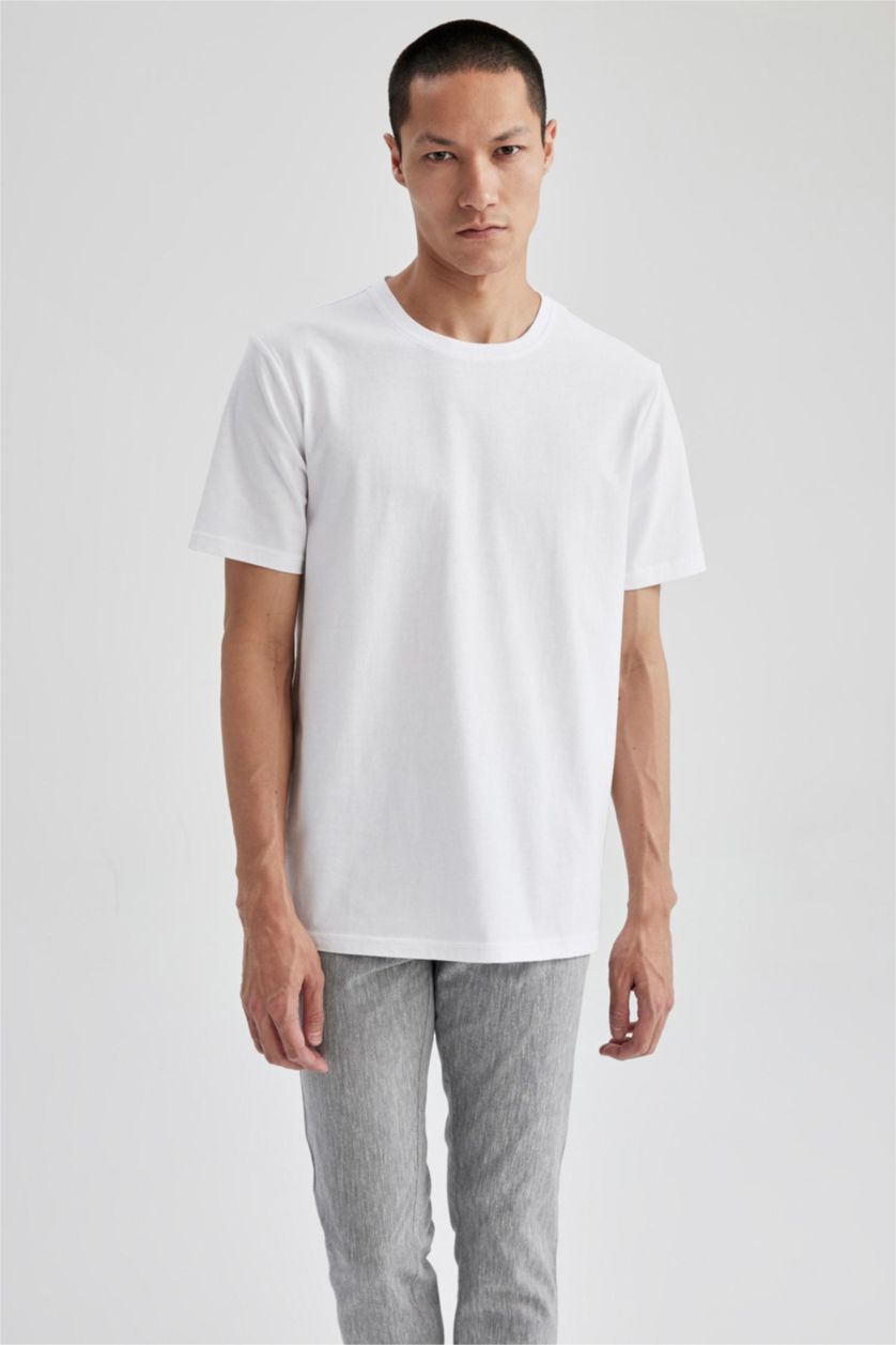 MAN White Regular Fit Short Sleeve T-Shirt