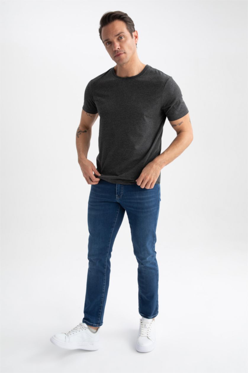 MAN Anthracite Melange Regular Fit Short Sleeve T-Shirt