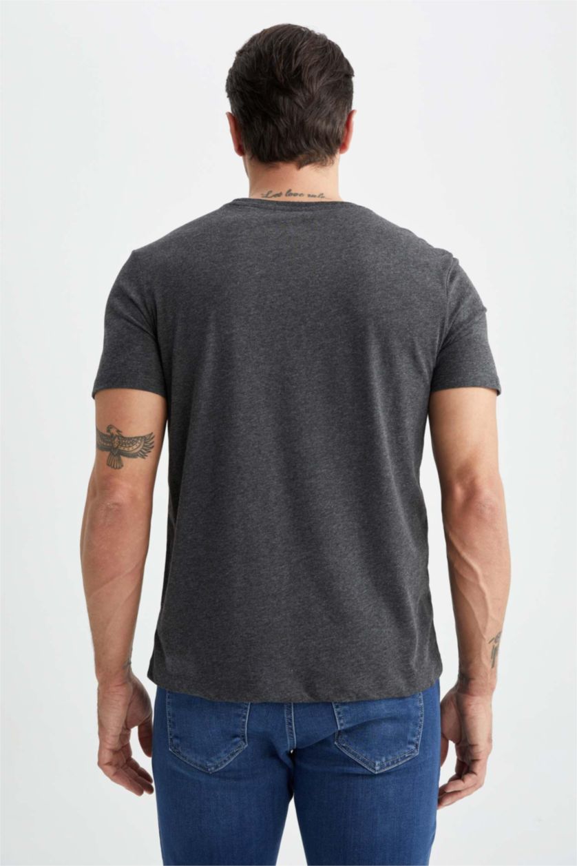 MAN Anthracite Melange Regular Fit Short Sleeve T-Shirt