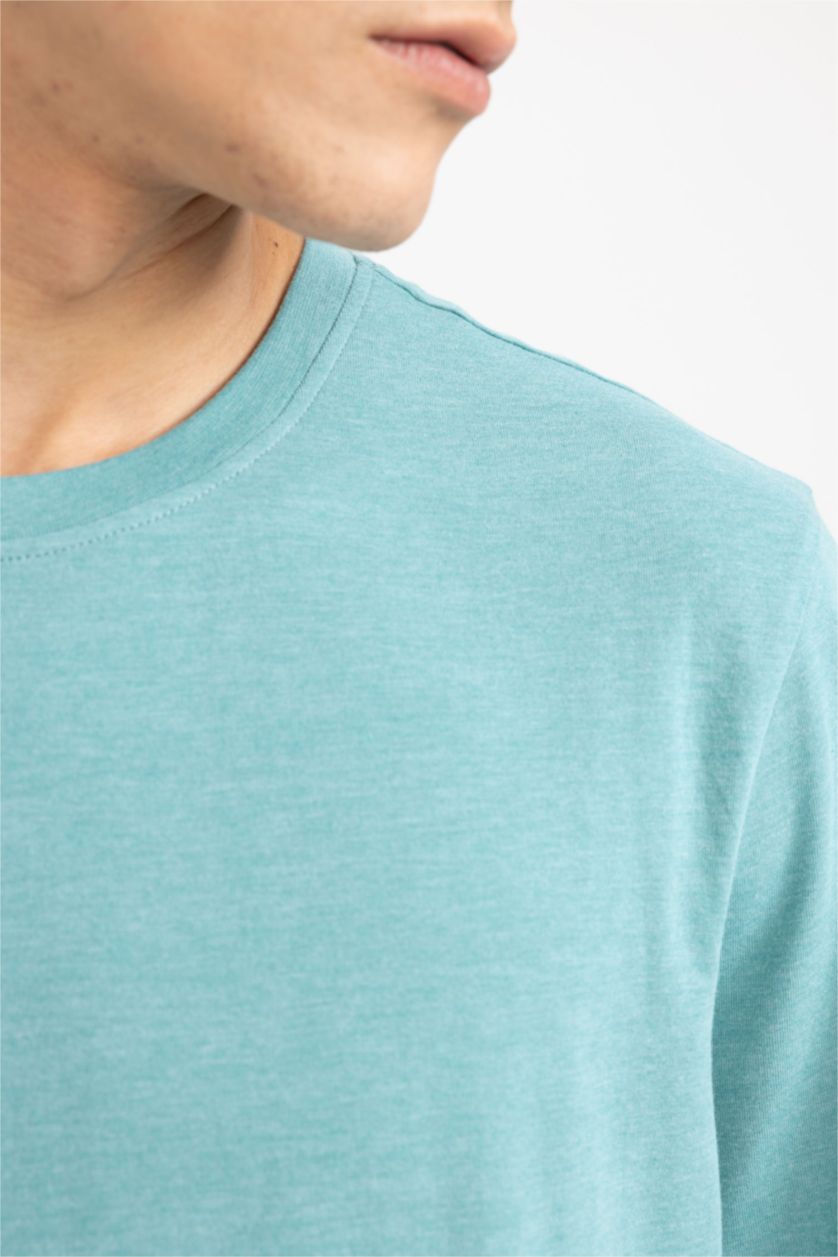 MAN Green Melange Regular Fit Short Sleeve T-Shirt