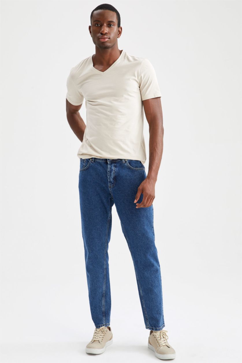 Man Stone Slim Fit V Neck Short Sleeve T-Shirt