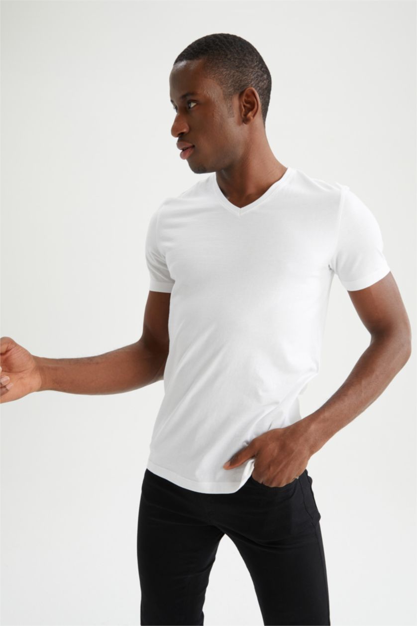 MAN White Slim Fit Short Sleeve T-Shirt