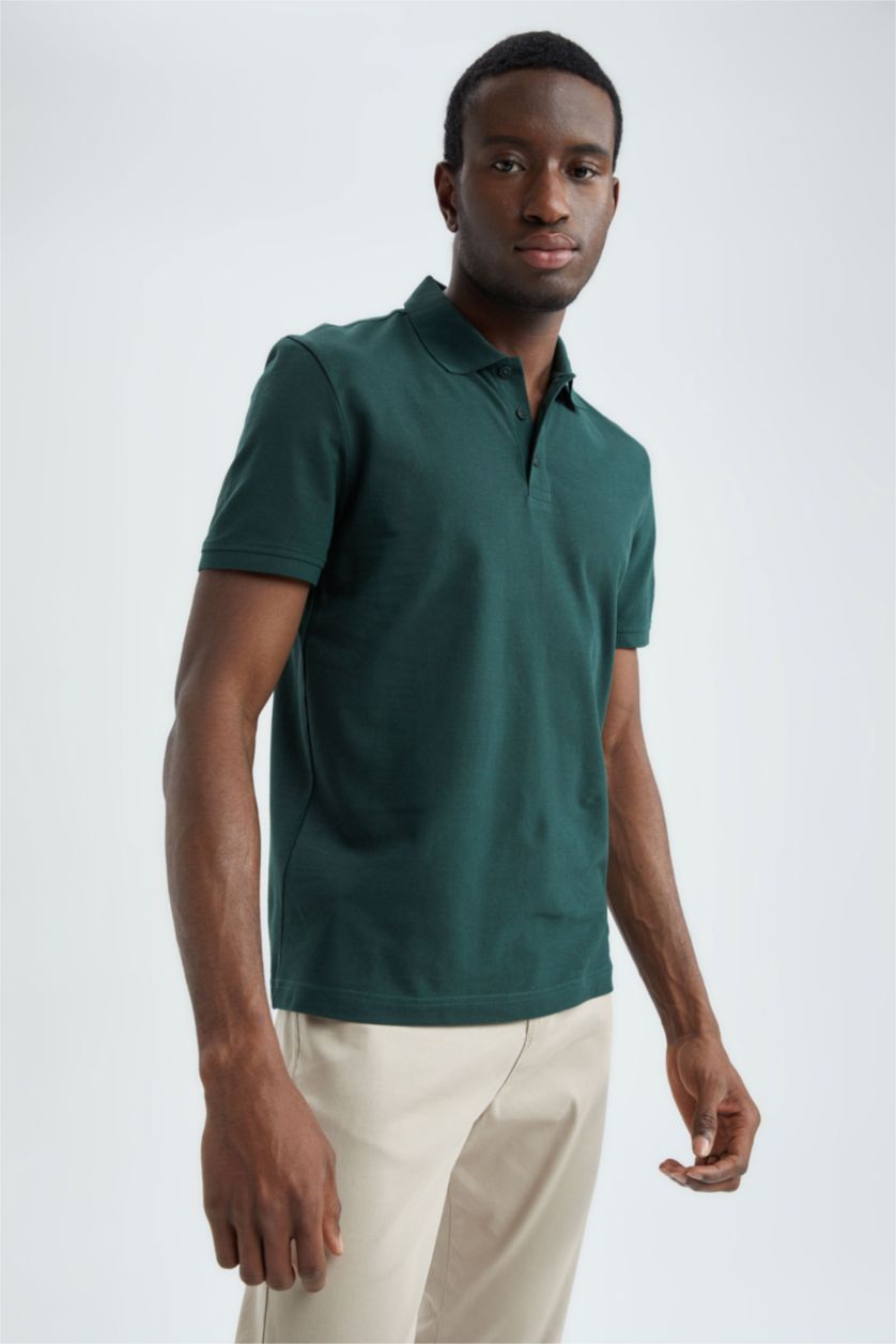MAN Dark Green Regular Fit Short Sleeve Polo T-Shirt