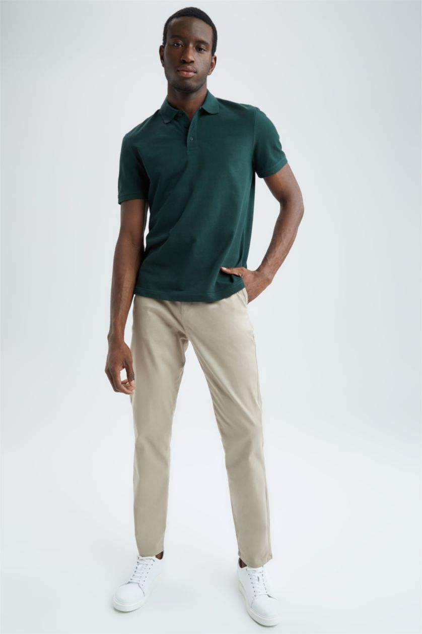 MAN Dark Green Regular Fit Short Sleeve Polo T-Shirt