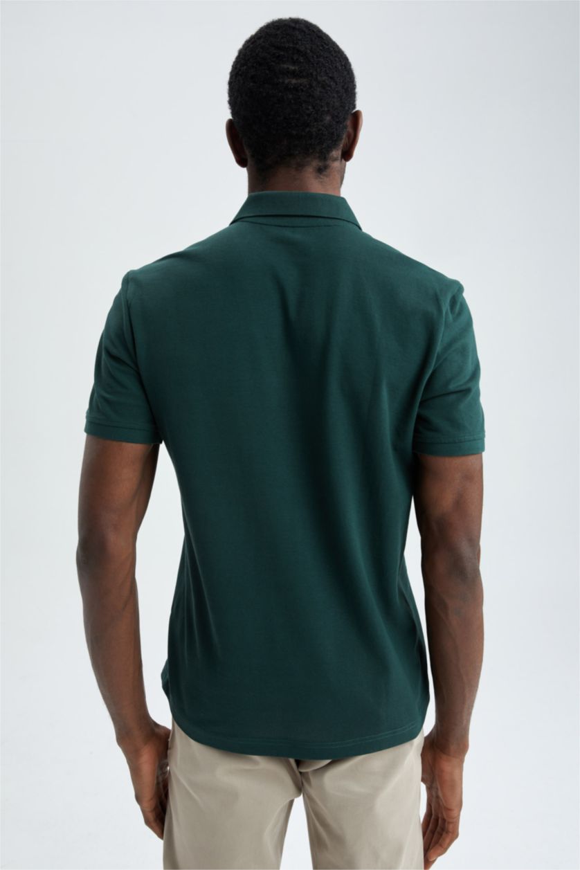 MAN Dark Green Regular Fit Short Sleeve Polo T-Shirt