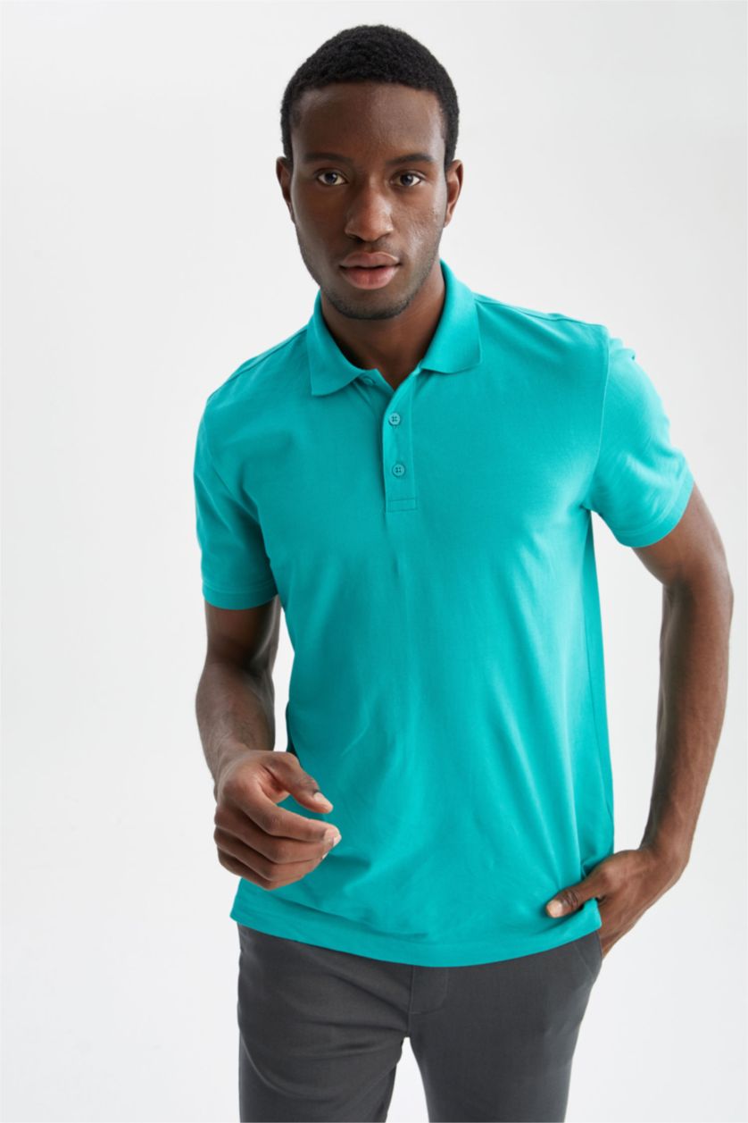 HOMME Vert Polo coupe classique