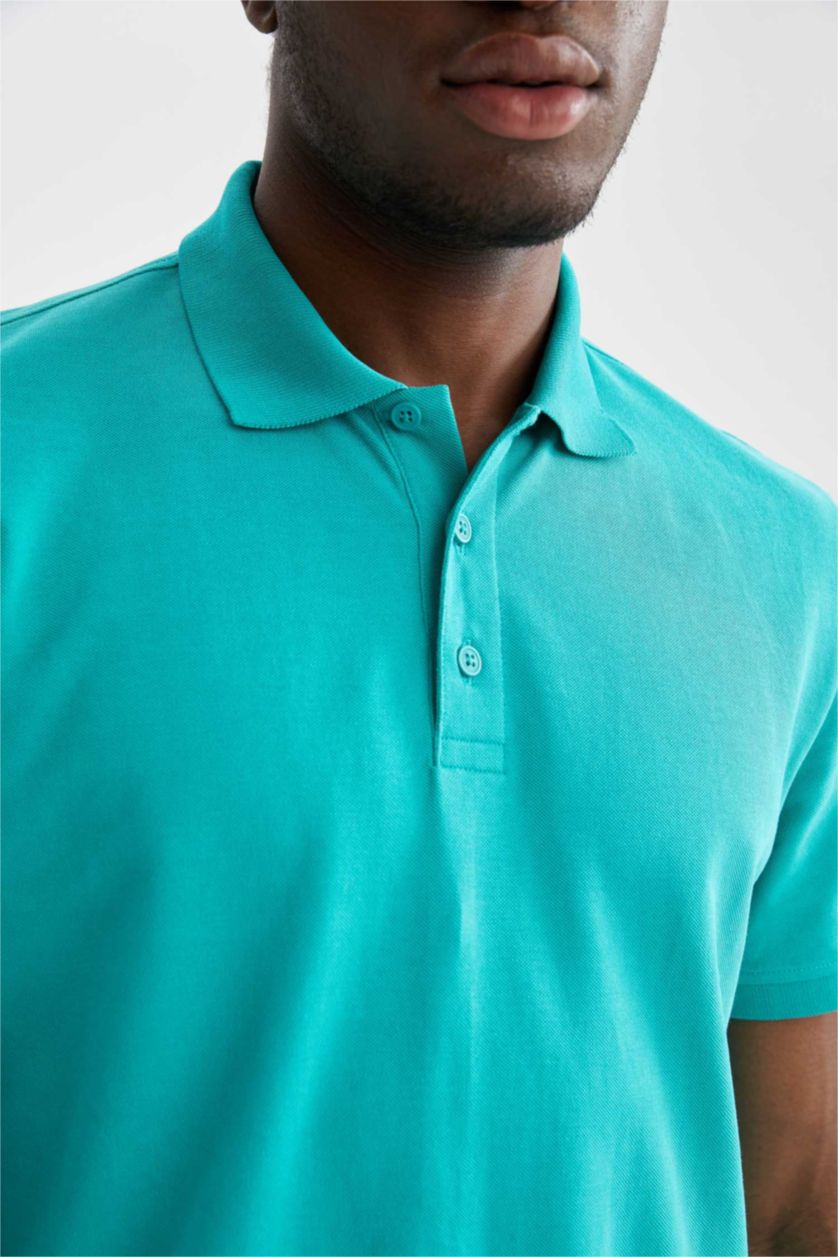 HOMME Vert Polo coupe classique