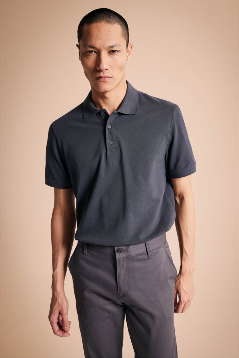 HOMME Anthracite Polo Coupe Classique
