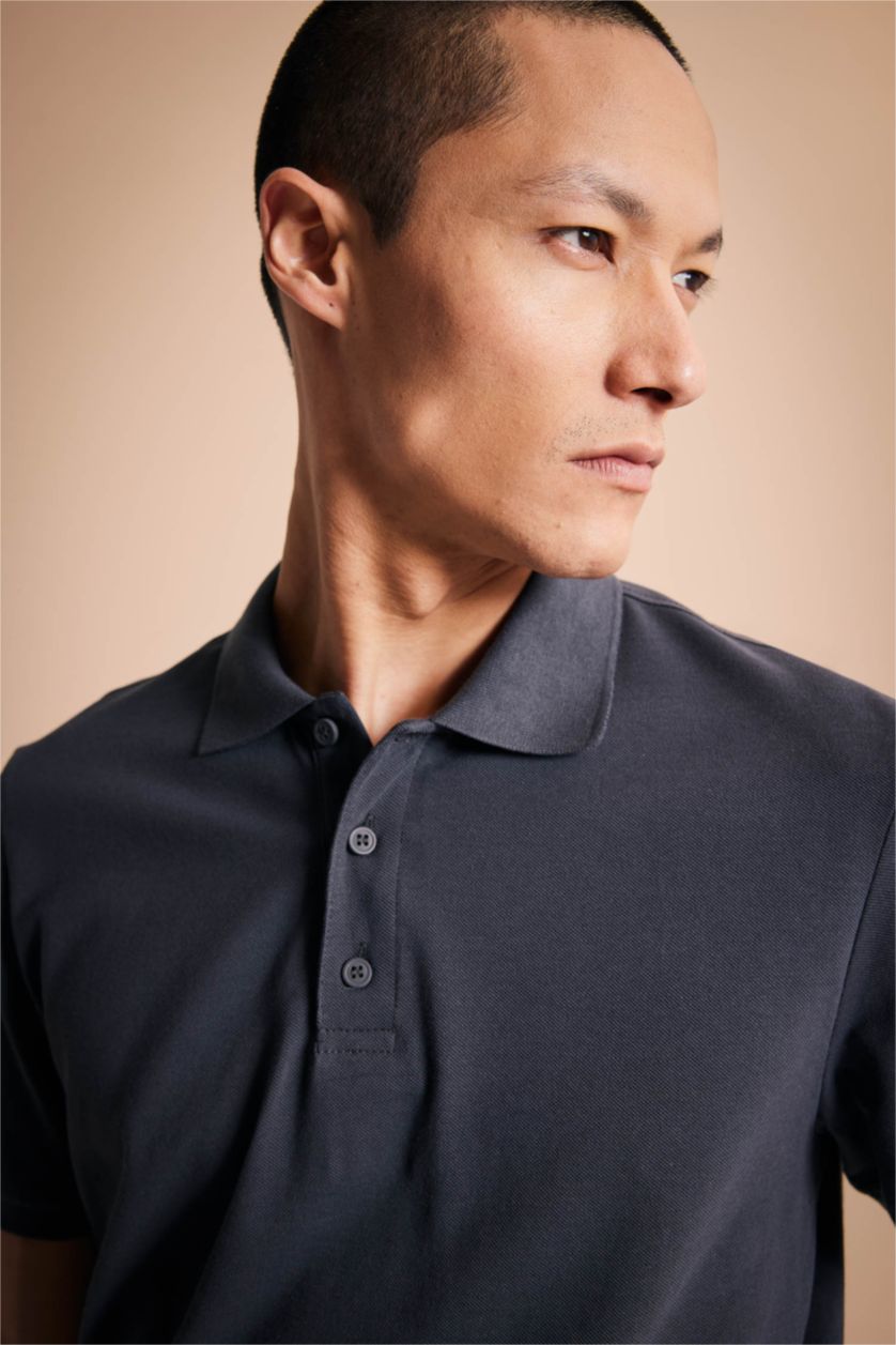 HOMME Anthracite Polo Coupe Classique