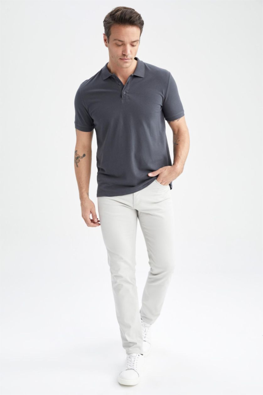 HOMME Anthracite Polo Coupe Classique