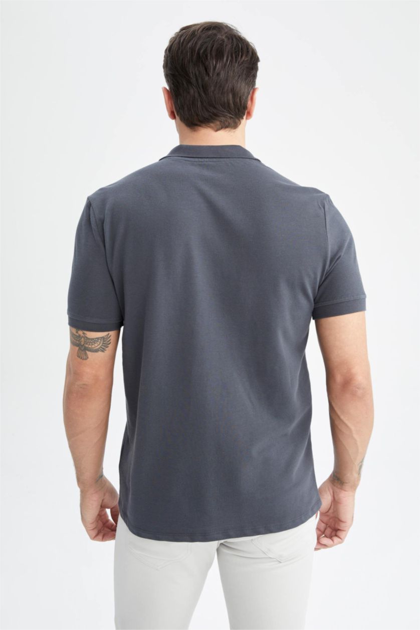 HOMME Anthracite Polo Coupe Classique