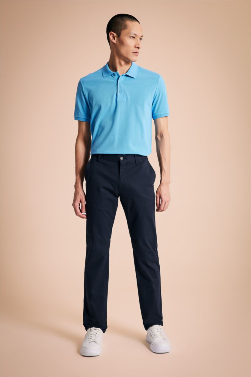 رجال أزرق Regular Fit Short Sleeve Polo T-Shirt