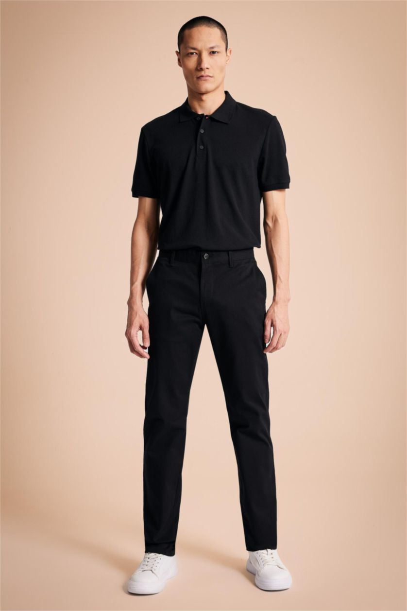 HOMME Noir T-shirt Polo à manches courtes 100% coton, Coupe régulière