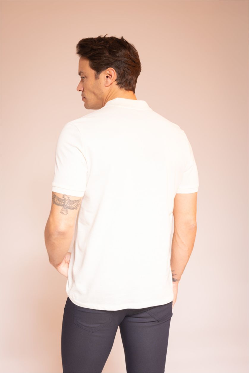 رجال بيج فاتح تي شيرت بولو قطن قصة عادية