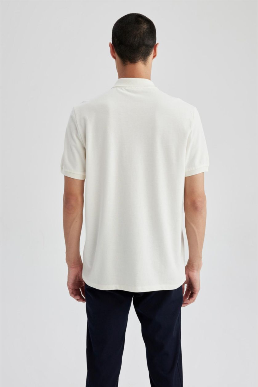 رجال بيج فاتح تي شيرت بولو قطن قصة عادية