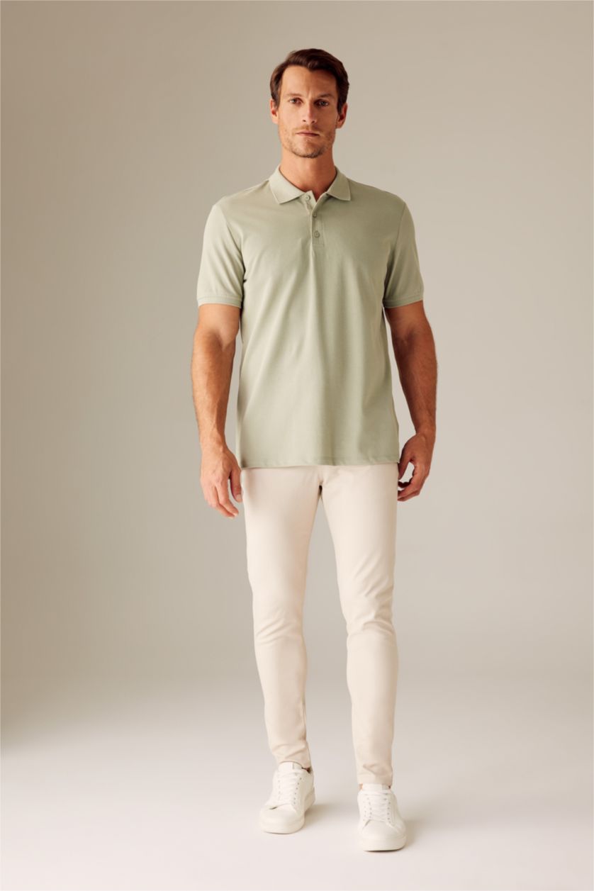 HOMME Vert Polo Coupe Régulière Col Polo