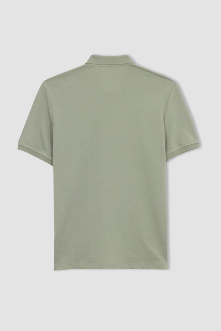 HOMME Vert Polo Coupe Régulière Col Polo