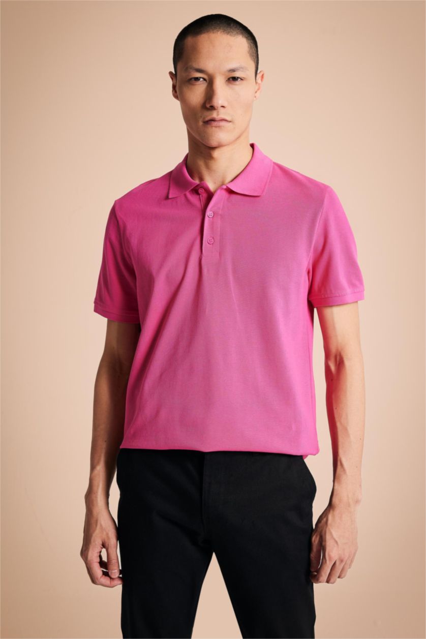 HOMME Rose T-shirt Polo à manches courtes 100% coton, Coupe régulière