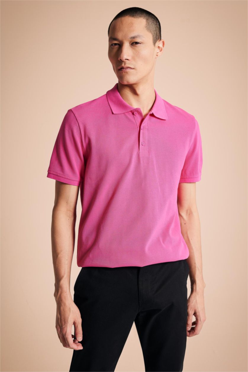 HOMME Rose T-shirt Polo à manches courtes 100% coton, Coupe régulière