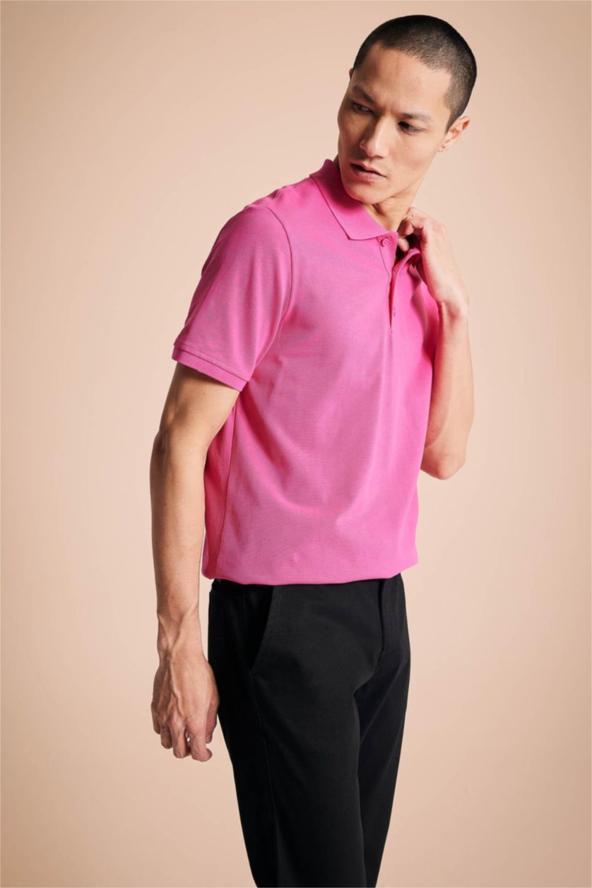 HOMME Rose T-shirt Polo à manches courtes 100% coton, Coupe régulière