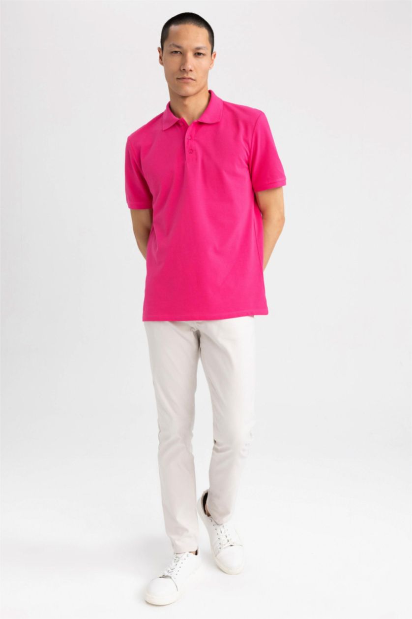HOMME Rose T-shirt Polo à manches courtes 100% coton, Coupe régulière
