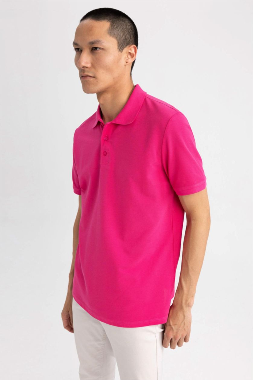 HOMME Rose T-shirt Polo à manches courtes 100% coton, Coupe régulière