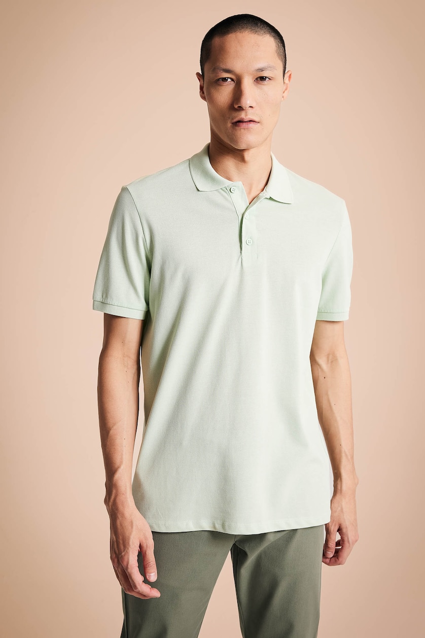 Erkek Mint Regular Fıt Kısa Kollu Polo Tişört