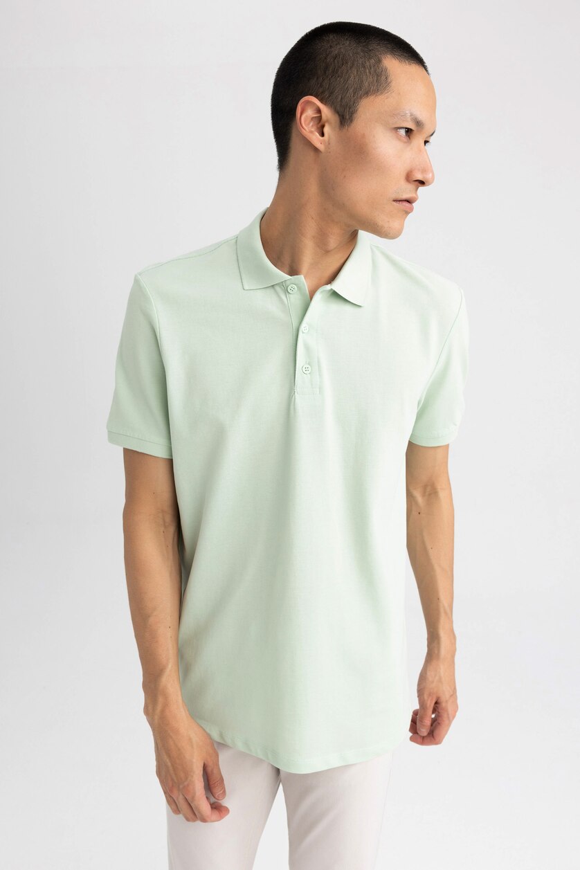 Erkek Mint Regular Fıt Kısa Kollu Polo Tişört