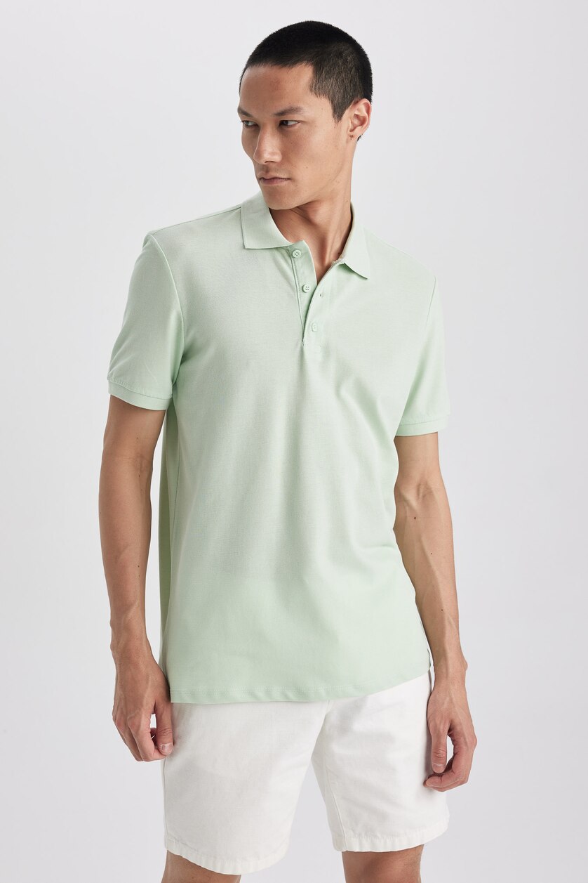 Erkek Mint Regular Fıt Kısa Kollu Polo Tişört