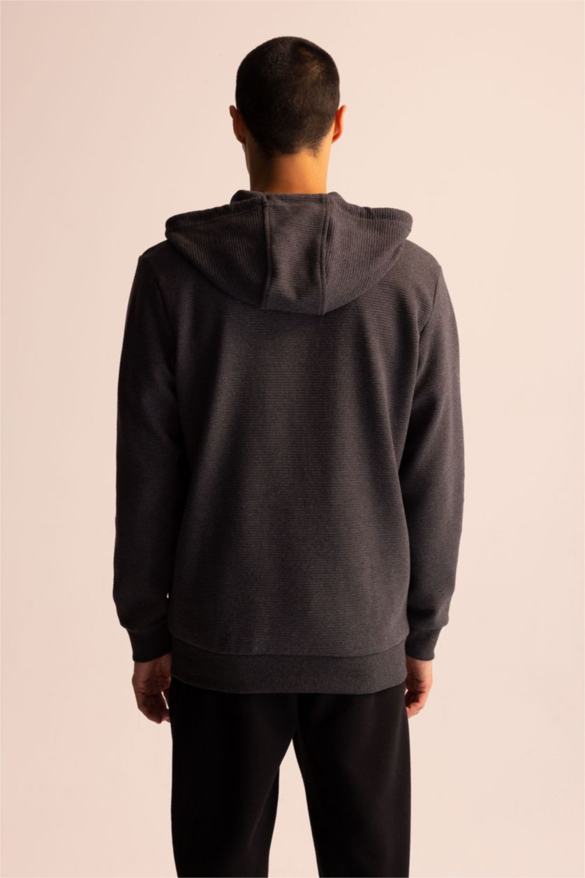 Men Anthracite Melange Regular Fit Cardigan