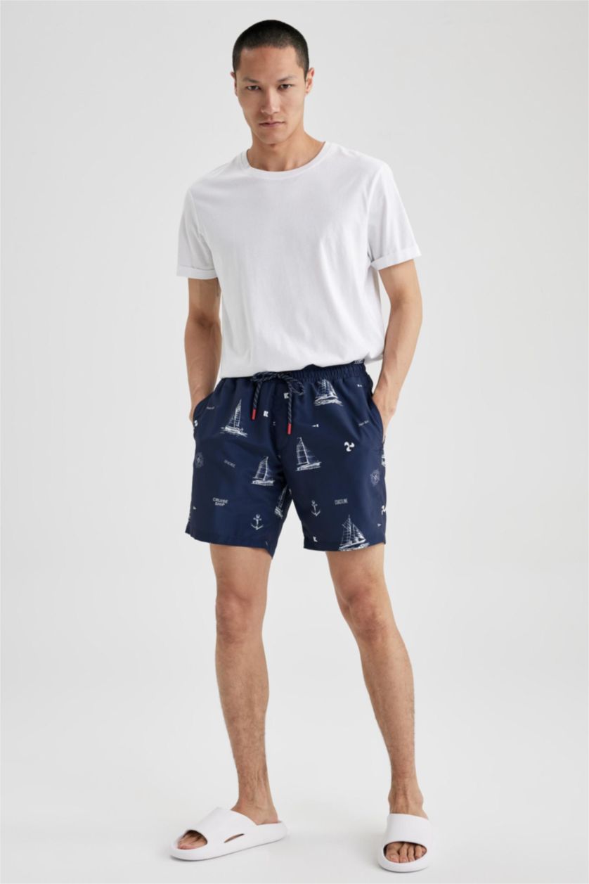 رجال كحلي Regular Fit Swim Shorts